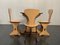 Curved Plywood and Laminate Rosewood Dining Table & Chairs Set from Pedini Fano, 1960s, Set of 5 3