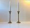 Mid-Century Danish Brass Candlesticks from Hyslop, 1960s, Set of 2 3