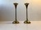 Mid-Century Danish Brass Candlesticks from Hyslop, 1960s, Set of 2 1