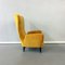 Mid-Century Italian Fire Yellow Bergère Velvet and Wooden Armchair, 1950s, Image 2