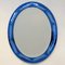 Blue Oval Mirror by Antonio Lupi for Luxor Cristal, 1960s 1