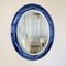 Blue Oval Mirror by Antonio Lupi for Luxor Cristal, 1960s 2