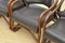 Vintage Bamboo Armchairs with Leather Seats, 1970s, Set of 4 10