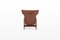 Sillón de orejas de cuero coñac y palisandro de Ib Kofod Larsen para Fröscher, años 70, Imagen 9