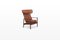 Cognac Leather & Rosewood Wingback Lounge Chair by Ib Kofod Larsen for Fröscher, 1970s, Image 6