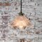 Suspension Vintage Industrielle en Verre Holophane 5