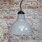 Lámpara colgante británica industrial vintage de esmalte gris, Imagen 5