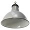 Lámpara colgante británica industrial vintage de esmalte gris, Imagen 3
