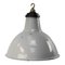 Lámpara colgante británica industrial vintage de esmalte gris, Imagen 1