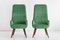 High Back Armchairs in Green Braquenié Velvet and Wengé Wood, 1950s, Set of 2 6