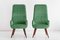 Poltrone con schienale alto in velluto Braquenié verde e legno wengé, anni '50, set di 2, Immagine 6