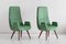 Poltrone con schienale alto in velluto Braquenié verde e legno wengé, anni '50, set di 2, Immagine 2