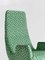 Butacas de respaldo alto de terciopelo Braquenié verde y madera de wengué, años 50. Juego de 2, Imagen 3
