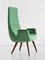 High Back Armchairs in Green Braquenié Velvet and Wengé Wood, 1950s, Set of 2 9