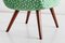 Butacas de respaldo alto de terciopelo Braquenié verde y madera de wengué, años 50. Juego de 2, Imagen 5