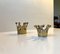 Vintage Crown Shaped Candle Holders in Brass, 1960s, Set of 2, Image 1