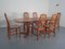 Tavolo da pranzo in teak massiccio di Skovby, anni '70, set di 7, Immagine 1