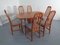 Solid Teak Extendable Dining Table & Chairs Set from Skovby, 1970s, Set of 7 3