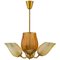 Swedish Modern Chandelier in Brass and Glass from Glössner, 1940s 1