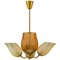 Swedish Modern Chandelier in Brass and Glass from Glössner, 1940s, Image 1