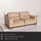 Beige Leather 2085 2-Seat Sofa & Ottoman from Natuzzi, Set of 2 2