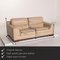 Beiges 2-Sitzer Sofa & Fußhocker aus Leder von Natuzzi, 2er Set 2