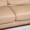 Beiges 2-Sitzer Sofa & Fußhocker aus Leder von Natuzzi, 2er Set 4