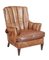 Mid-Century Leather Shell Back Lounge Chair 1