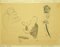 Flor David, Le Manteau, 1952, Original Black China Ink and Pencil Drawing, Image 1