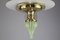 Wiener Jugendstil Deckenlampe mit Leuchten aus geblasenem Opalglas 16