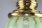 Wiener Jugendstil Deckenlampe mit Leuchten aus geblasenem Opalglas 13