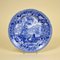 English Blue and White Dinner Plate with Bucolic Scene from CR, 1830s 1