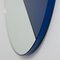 Orbis Dualis™ Blue and Silver Mixed Tint Small Round Mirror with Blue Frame by Alguacil & Perkoff Ltd 6