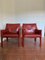 Dark Red Cab 414 Armchairs by Mario Bellini for Cassina, Set of 2 1