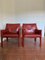 Fauteuils Cab 414 Rouge Foncé par Mario Bellini pour Cassina, Set de 2 1