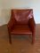Dark Red Cab 414 Armchairs by Mario Bellini for Cassina, Set of 2 3