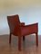 Dark Red Cab 414 Armchairs by Mario Bellini for Cassina, Set of 2 2