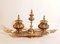 Goldfarbene Bronze Schale mit Tablett im Ottoman Stil 9