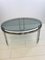 Vintage Italian Smoked Glass Round Coffee Table with Chromed Base, 1970s 1