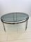 Vintage Italian Smoked Glass Round Coffee Table with Chromed Base, 1970s, Image 1