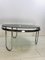 Vintage Italian Smoked Glass Round Coffee Table with Chromed Base, 1970s 9