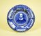 Blue and White Souvenir Plate with Portrait of William Shakespeare by Samuel Hancock & Sons, 1904, Image 1