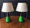 Lámparas de mesa vintage con formas cónicas en verde de Zonca. Juego de 2, Imagen 1