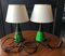 Vintage Table Lamps with Green Conical Shapes from Zonca, Set of 2 7