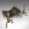 Vintage English Fireplace with Cast Iron Fire Grate & Steel Andirons, Image 7
