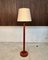 Danish Solid Teak Wood Floor Lamp with Wild Silk Lampshade, 1960s 16