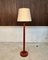 Danish Solid Teak Wood Floor Lamp with Wild Silk Lampshade, 1960s, Image 16