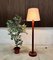 Danish Solid Teak Wood Floor Lamp with Wild Silk Lampshade, 1960s 9