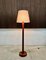 Danish Solid Teak Wood Floor Lamp with Wild Silk Lampshade, 1960s, Image 11