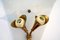 Italian Curved Glass and Brass Sconces, 1950s, Set of 3 3